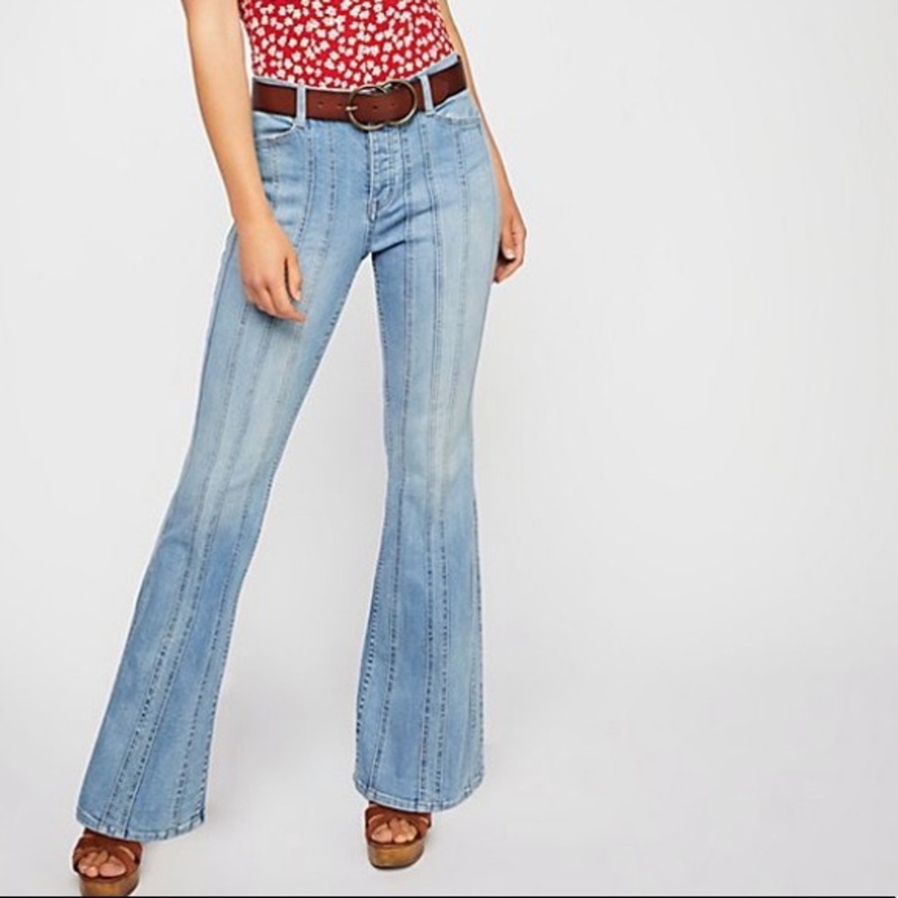 Free People So Many Seams Flare Jeans